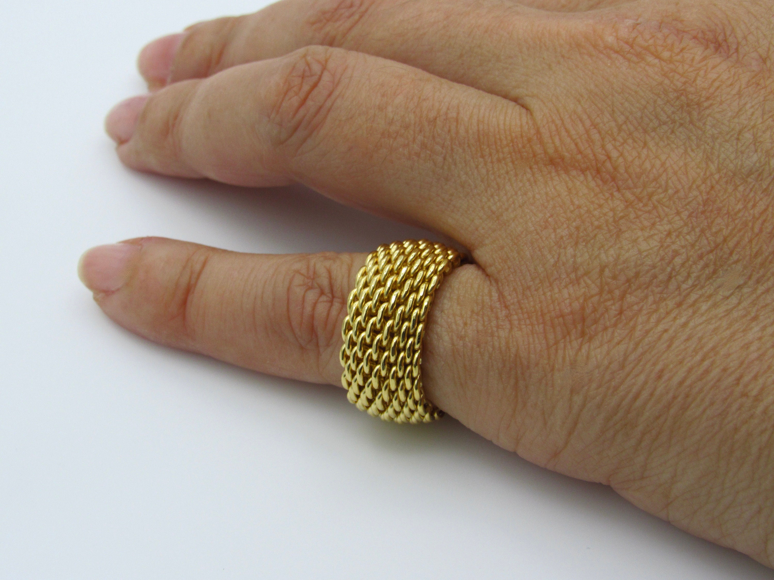 Tiffany & Co. 18KWG Somerset Mesh Ring Size 6 — DeWitt's Diamond & Gold  Exchange