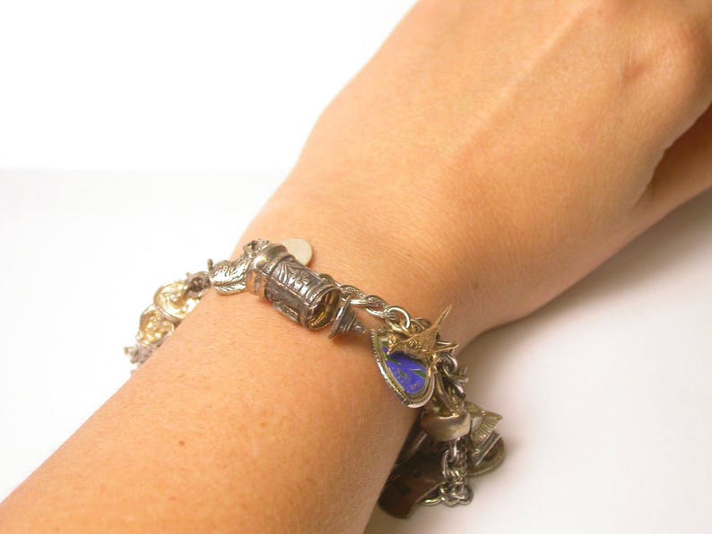 Vintage Sterling Silver and Enamel Charm Bracelet Weight - Etsy