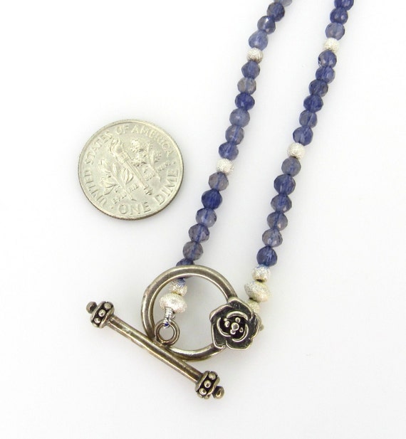 Natural Iolite and Sterling Silver Long Necklace … - image 4