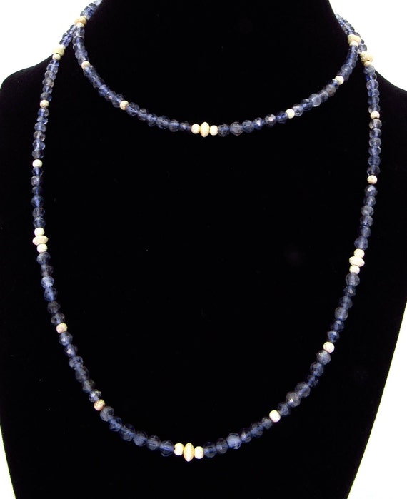 Natural Iolite and Sterling Silver Long Necklace … - image 8