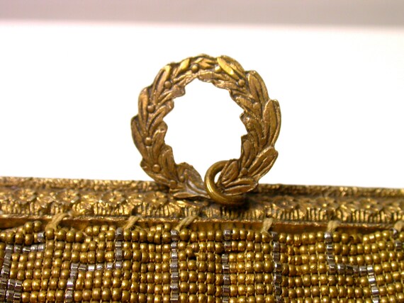 Vintage Purse Gold Tone and Beads - Vintage Gold … - image 4