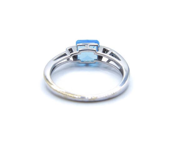 10K White Gold Blue Topaz and Diamond Ring - Prin… - image 6