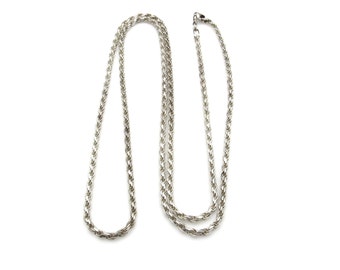 Sterling Silver Rope Chain - 30 Inches long or 76 cm - 3 mm wide - Weight 19.7 Grams - 925 Italy Sterling Silver Chain Only - Supply # 5354