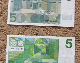 古銭　5種7枚 Netherlands 5 GULDEN 1973 and 1966 - P-90a and P-95