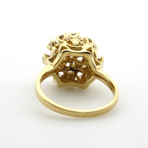 14K Yellow Gold Cubic Zirconia Ring - Size 7 - Cocktail Ring - Cluster ...