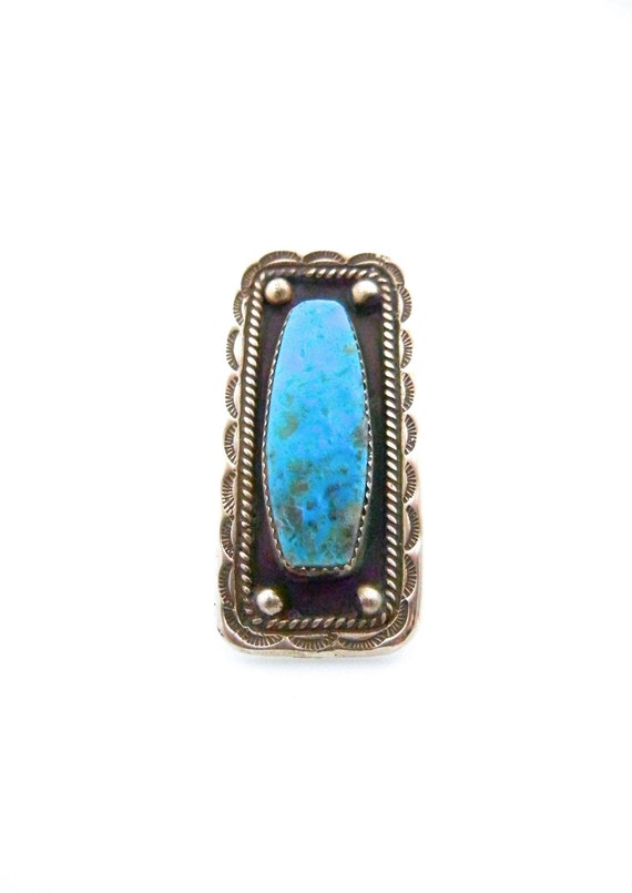 Huge San Felipe Lapis Square Sterling Silver Ring Native American Huge San Felipe Lapis Square Sterling Silver Ring Native American