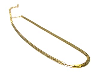 Vintage Gold Tone Chain - Elegant 18" or 46 cm - Gold Tone Link Chain - Gold Tone Necklace # 1043