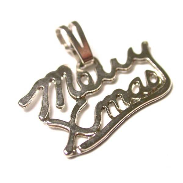 Silver Tone Merry Christmas Pendant - Merry Xmas - Charm - Christmas - Keepsake - Xmas - Petit Pendant Charm - Holliday Navidad # 996