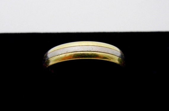 14K Gold Band - Yellow and White Gold Wide Band -… - image 3