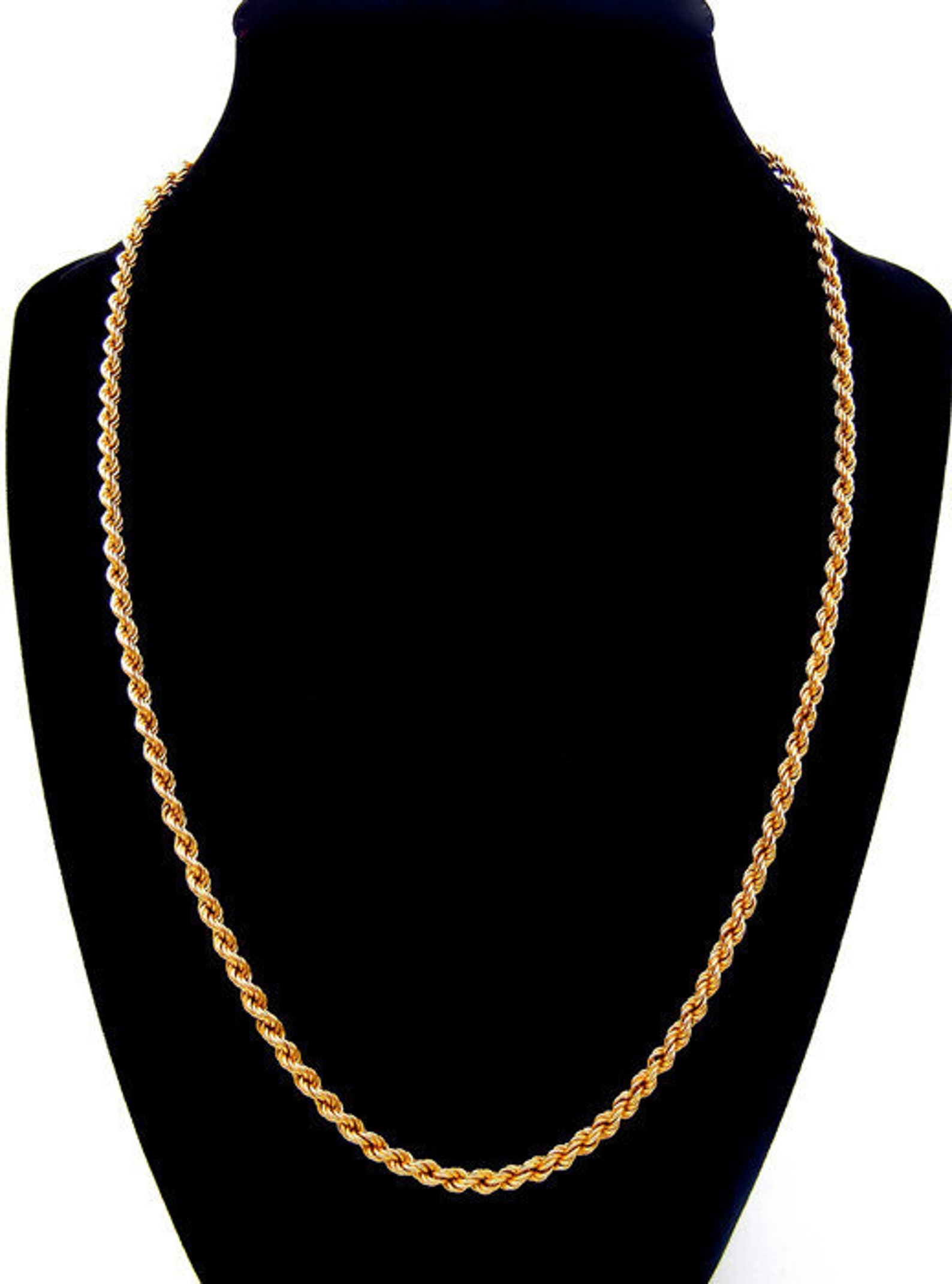 14K Yellow Gold Rope Chain 20 Inches long or 51 cm 3 mm Etsy