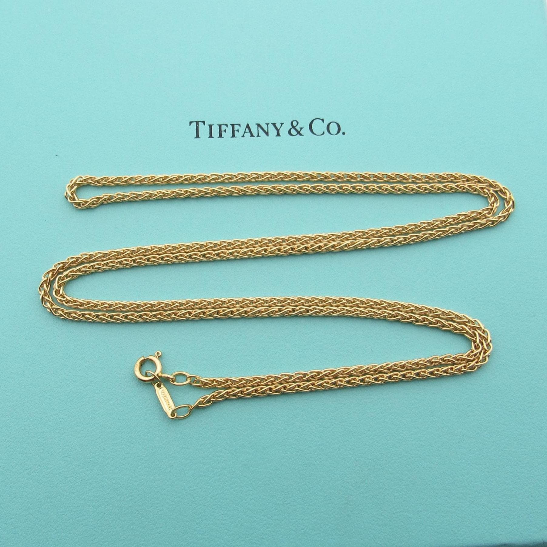 18K ゴールドチェーン　tiffany 30インチ76cm Authentic Tiffany and Co 18K Yellow Gold Rope Chain - 30