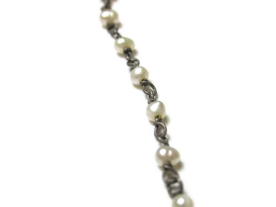 Silver Plated Pearl Necklace - Measures 16.5" lon… - image 4