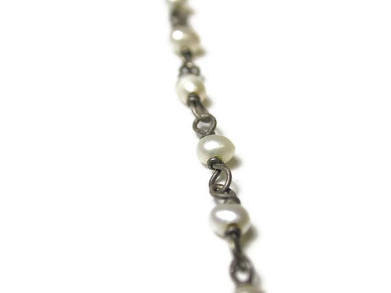 Silver Plated Pearl Necklace - Measures 16.5" lon… - image 3