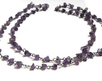 Vintage Amethyst Necklace - 30" long - Purple Amethyst Beads - February Birthday # 2164