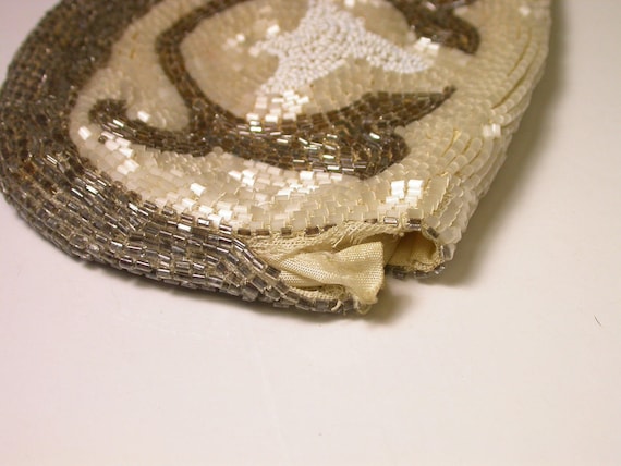 Vintage Silver Sparkle Beaded Evening Bag Clutch Purse - Ruby Lane