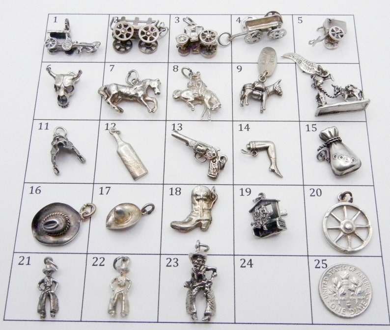 Cowboy Charms Western Sterling Silver 3D Pendant Choose 1 or Etsy