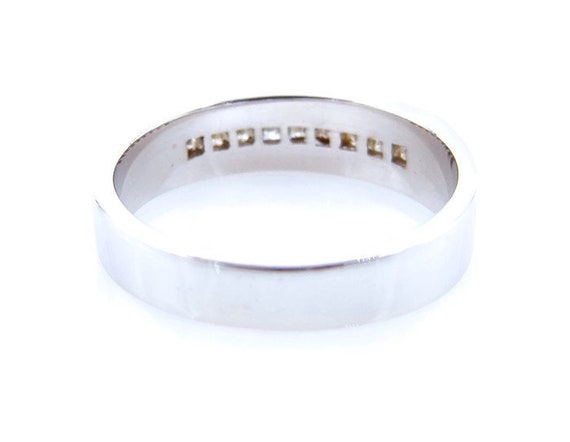 14k White Gold Diamond Band - 9 Diamond Ring - Si… - image 2