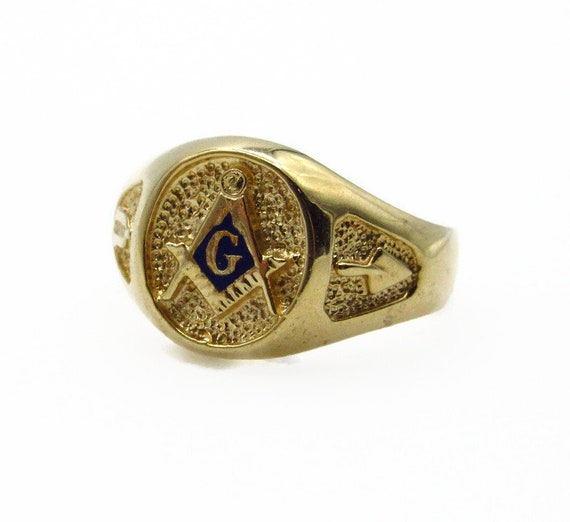 Oval Blue Enamel No Stone No " G " Free Mason Masonic Men Ring Size 10 Oval Blue Enamel No Stone No " G " Free Mason Masonic Men Ring Size 10