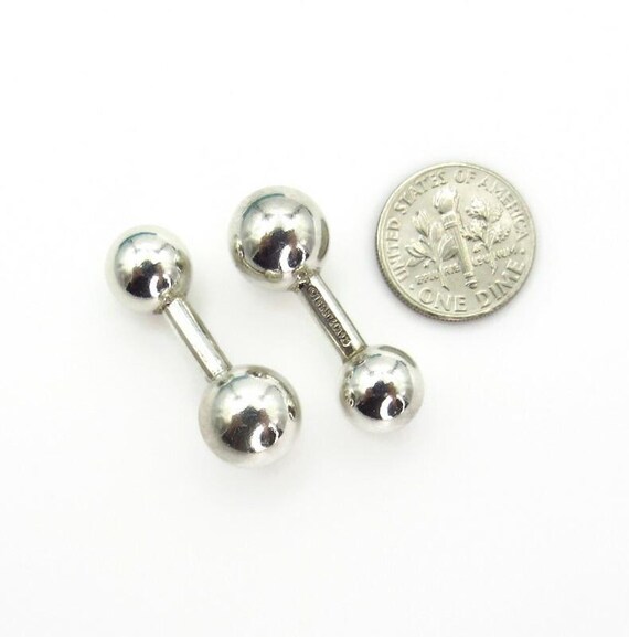 Authentic Tiffany and Co Barbell Cufflinks - Vintage 925