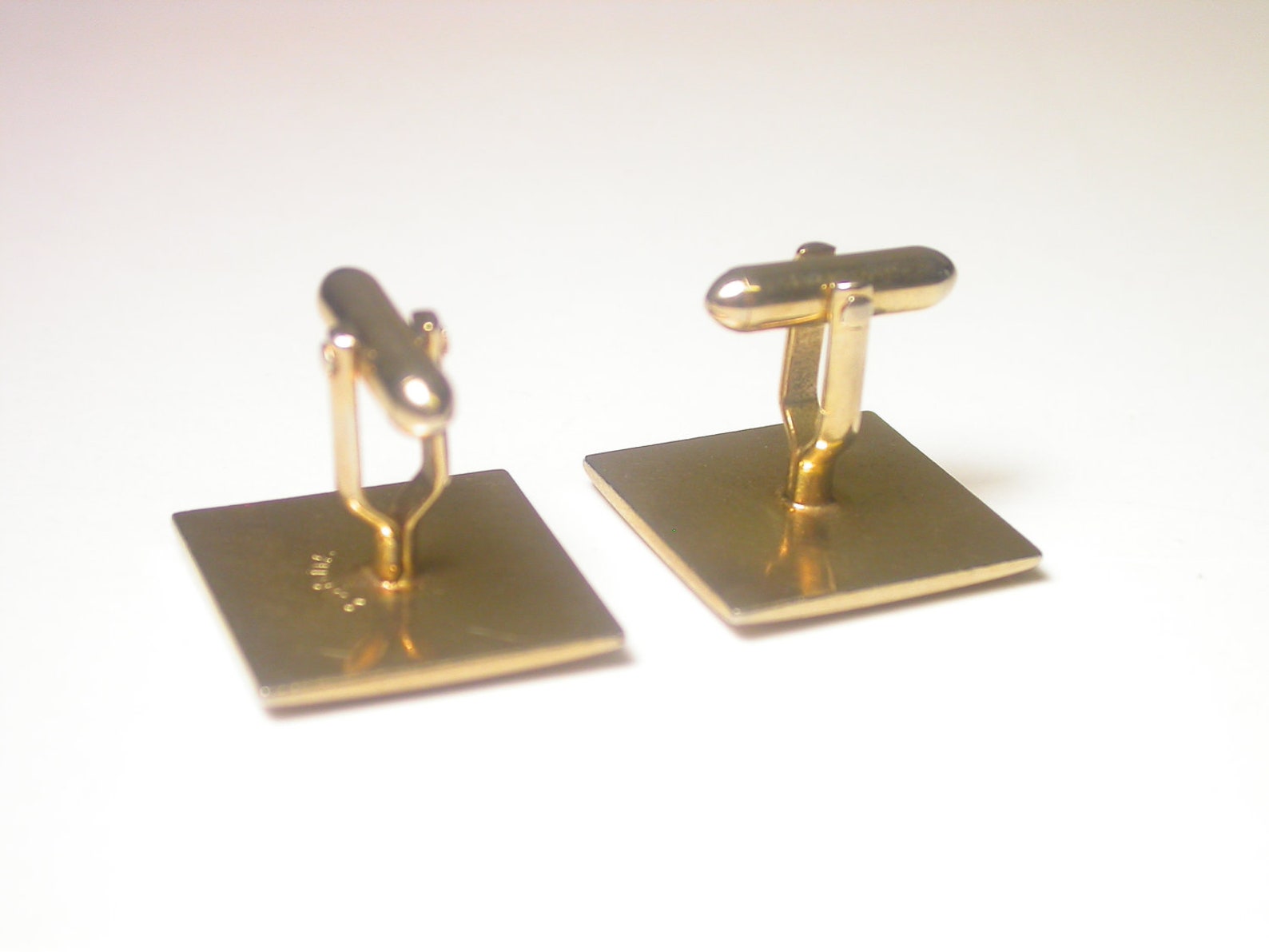 Swank Cufflinks Yellow Gold Plated Leaf Square Cuff Links Etsy