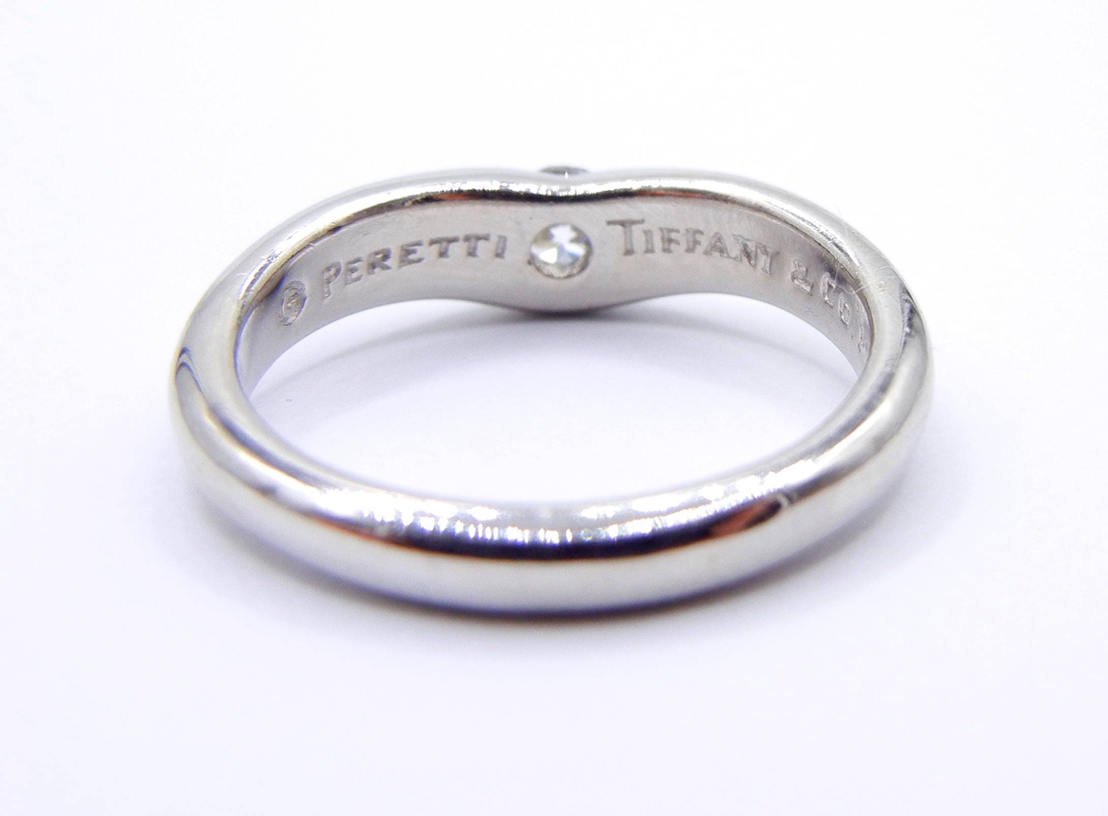 Authentic Tiffany & Co Elsa Peretti Diamond Ring - Platinum