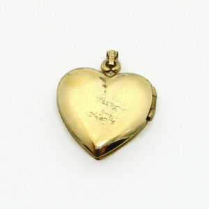 Vintage Heart Locket Pendant 14K Yellow Gold Filled Pendant Engraved Flowers and Leaves Picture Jewelry Gifts for Her Love 5164 image 2