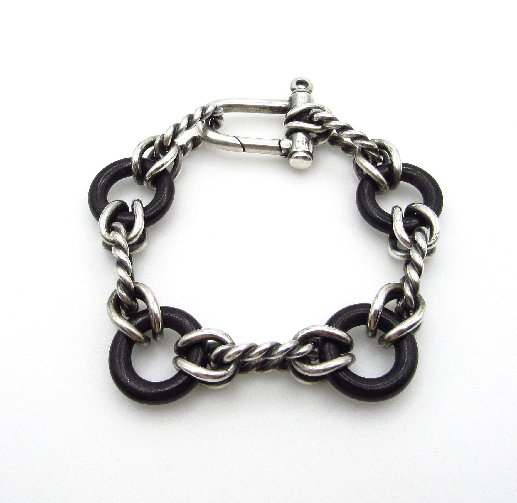 Silver GG-link antiqued sterling-silver bracelet | Gucci | MATCHES UK