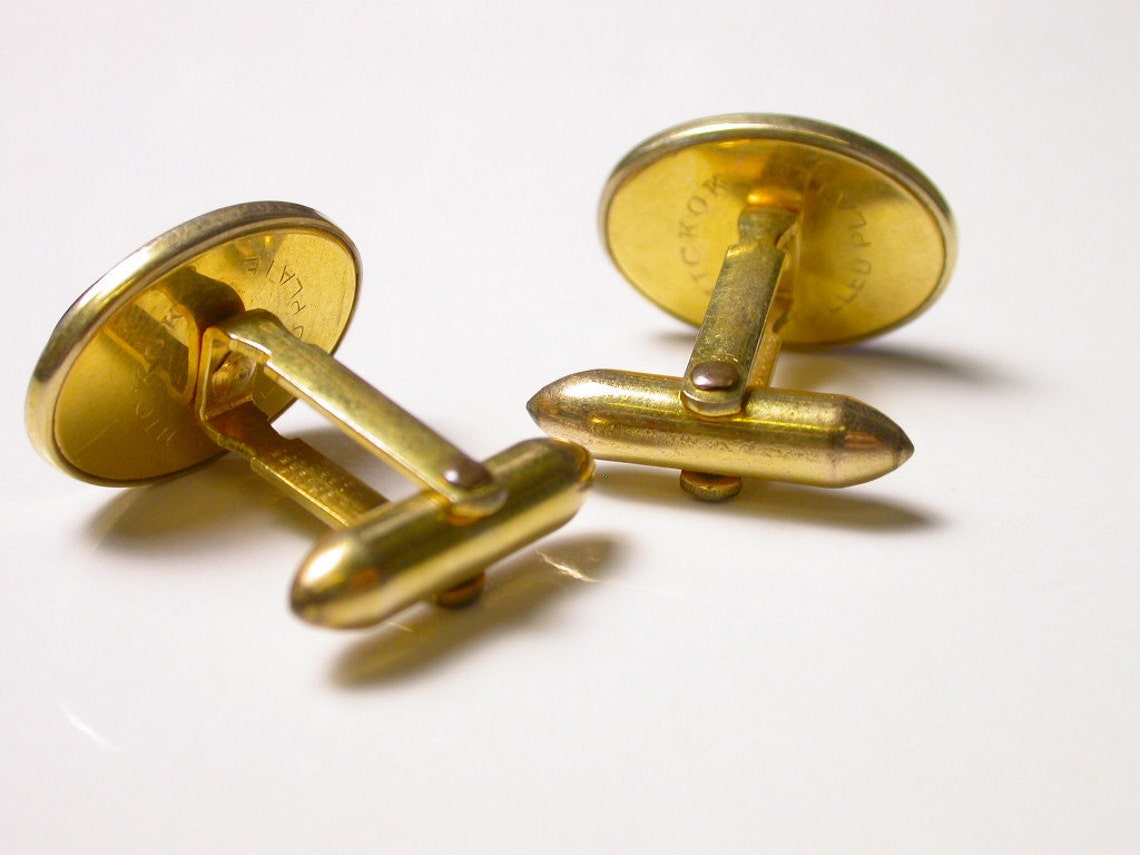 Hickok Cuff Links Vintage Hickok Cufflinks Oval Gold Etsy