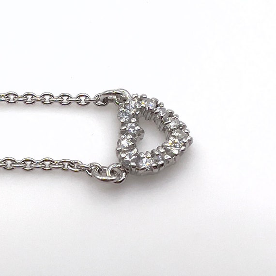 Sterling Silver Open Heart and Cubic Zirconia Pen… - image 3