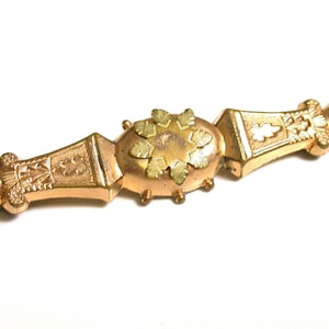 Gold Filled Victorian Floral Brooch - Floral Pin - Rose Gold Filled - Barrette - Gift for Her Mom - Flower Pin - Antique Brooch # 1171