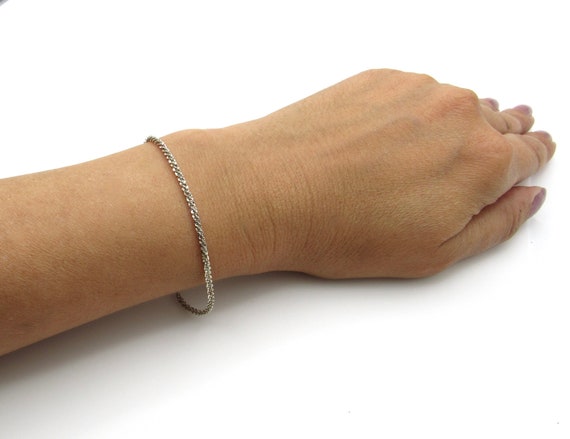 Sterling Silver Italy Chain Bracelet - 7 Inches or 18 Cm