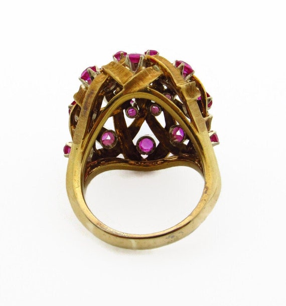 Vintage Dome Ruby Ring - 14K Yellow Gold Ruby Coc… - image 2