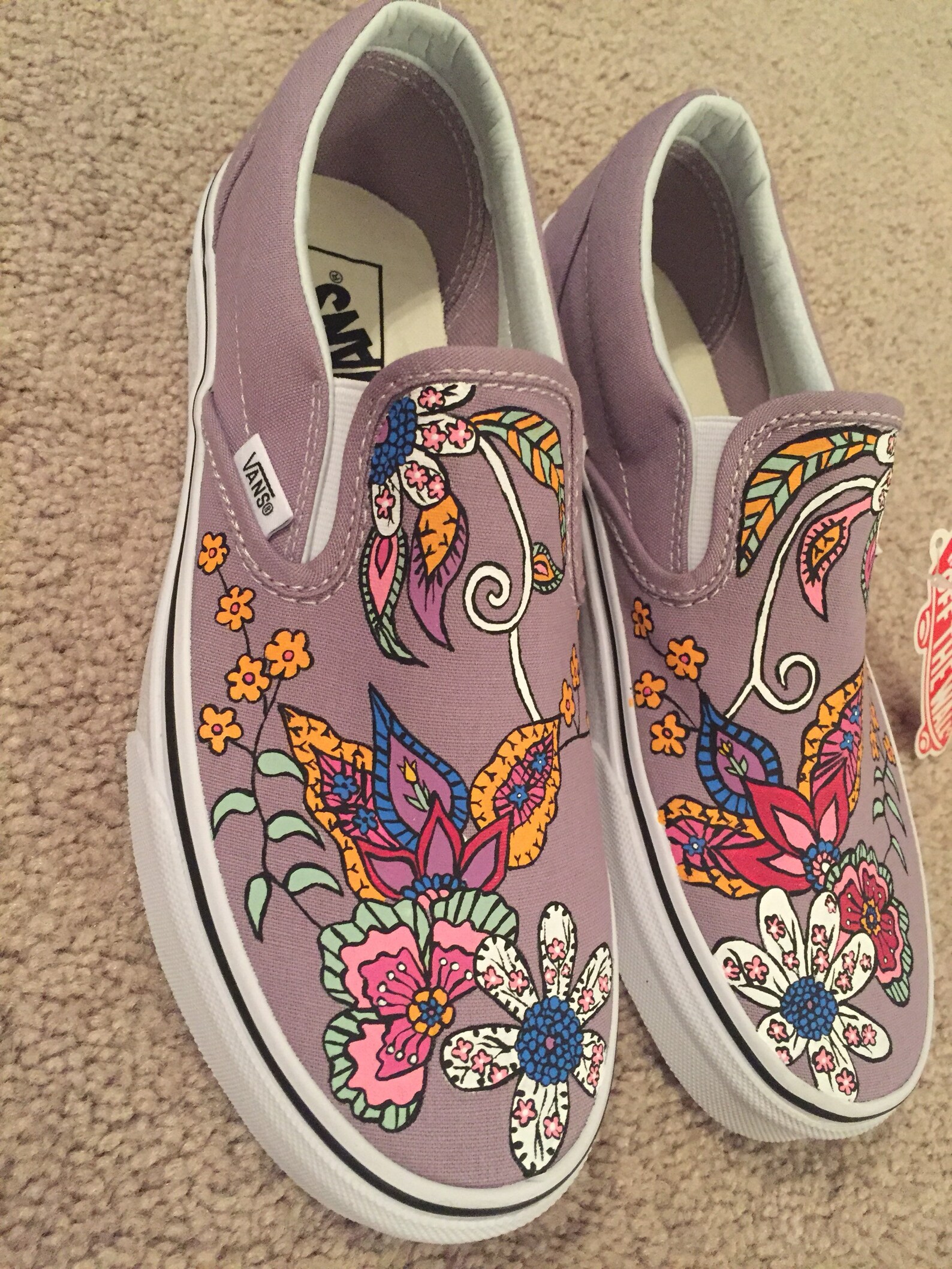 color changing vans dots to flowers