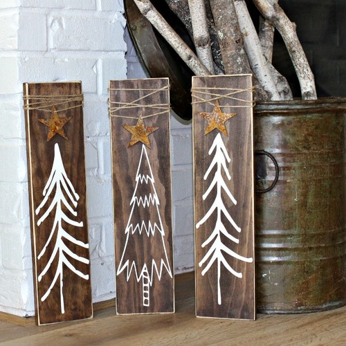 Rustic Christmas Tree Signs Rustic Christmas Decor - Etsy