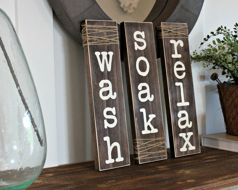 Rustic Bathroom Sign Farmhouse Decor Rustic Home Decor Etsy