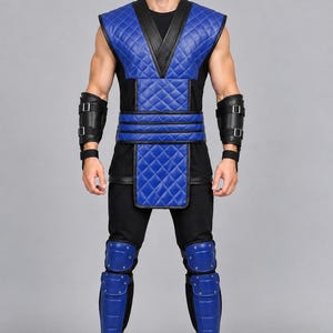 Sub-Zero Inspired Leather Vest | Mortal Kombat Warrior Vest | Halloween Cosplay Costume