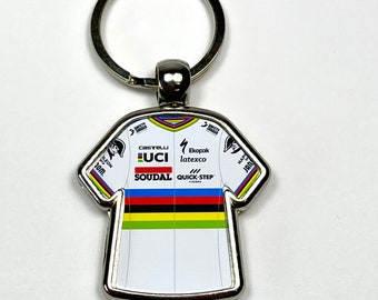 Remco Evenepoel World Champion 2023 Cycling Jersey Key Ring Metal Keyring Cycling Gift Cycling Memorabilia Cycling Fan