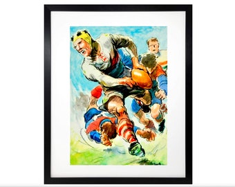 Rugby Print Vintage French Art Print (A3) Rugby Fan Rugby Gift Rugby Poster Rugby Six Nations