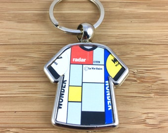 Tour de France Cycling jersey keyring La Vie Claire 1985 - Metal Keyring Cycling Jersey Cycling Gift Cycling Memorabilia LeMond