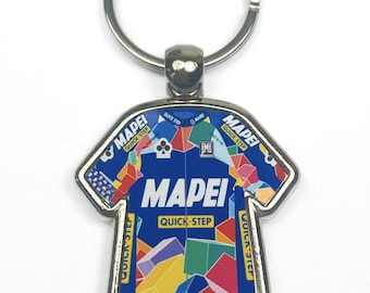 Mapei Quick Step 2002 Cycling Jersey - Metal Keyring Cycling Jersey Cycling Gift Cycling Memorabilia