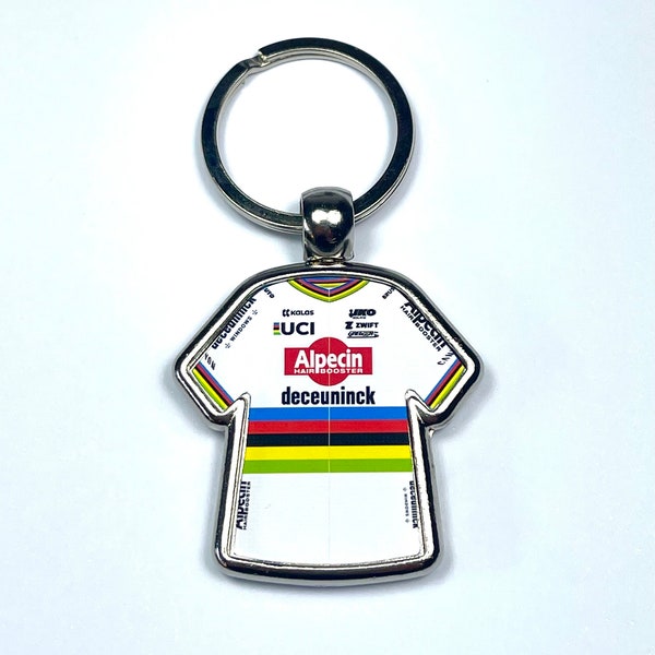 Mathieu Van Der Poel Weltmeister 2023 Radtrikot Schlüsselanhänger Metall Schlüsselanhänger Tour de France Radsport Geschenk Radsport-Erinnerungsstücke Radsport-Fan