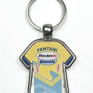 Marco Pantani Mercatone Uno 1998 Metal Keyring Cycling Jersey Cycling Gift Cycling Memorabilia Tour de France