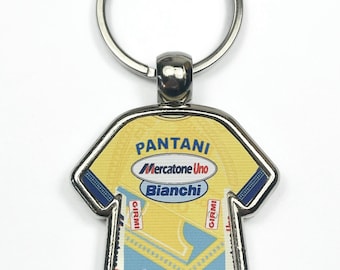 Marco Pantani Mercatone Uno 1998 Metal Keyring Cycling Jersey Cycling Gift Cycling Memorabilia Tour de France