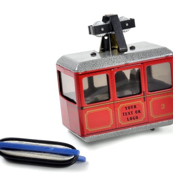 Personalised Cable Car Model Retro Vintage KOVAP 1946 Tin Wind Up Personalised Skiing Trip Holiday Gift Unique