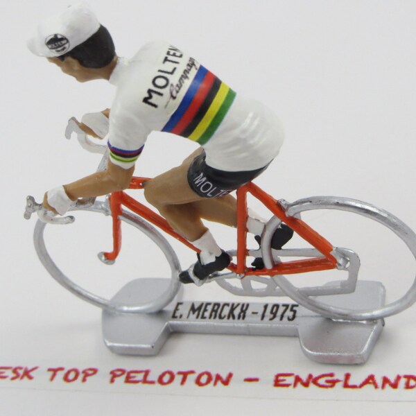 Eddy Merckx Tour de France - Wereldkampioen Molteni Campagnolo 1975 - Individueel Handgemaakt Frans Peloton Cycling Figuur