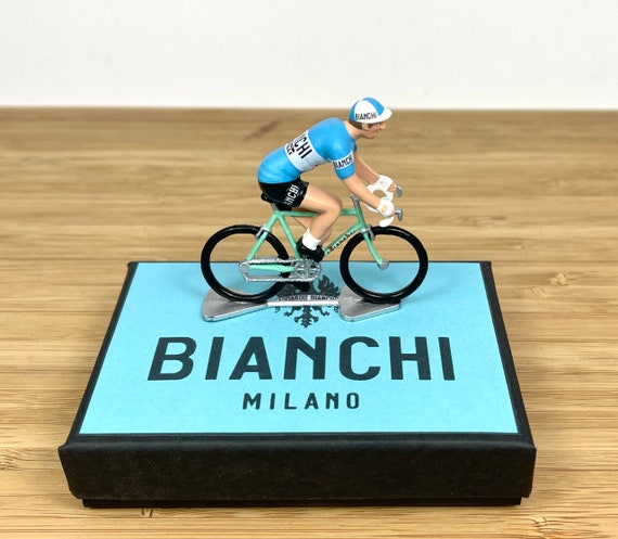 Cycling Figure Bianchi and Gift Box Hand Crafted Metal Peloton