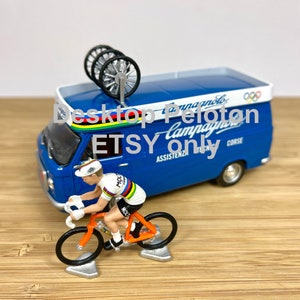 Cycling Figure & Campagnolo Service Van Eddy Merckx  World Champion 1971 1/43 Scale - cycling gift cycling fan cycling memorabilia