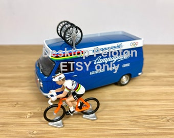 Figurine de cyclisme et service Campagnolo Van Eddy Merckx champion du monde 1971 échelle 1/43 - cadeau cyclisme fan de cyclisme souvenirs de cyclisme