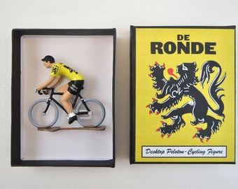 Tour of Flanders Mini Cyclist Figure  -  "De Ronde" Cycling Race Monument Handcrafted French Metal Cycling Figure with Gift Box