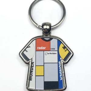 La Vie Claire 1985 Tour de France Cycling jersey keyring- Metal Keyring Cycling Jersey Cycling Gift Cycling Memorabilia LeMond